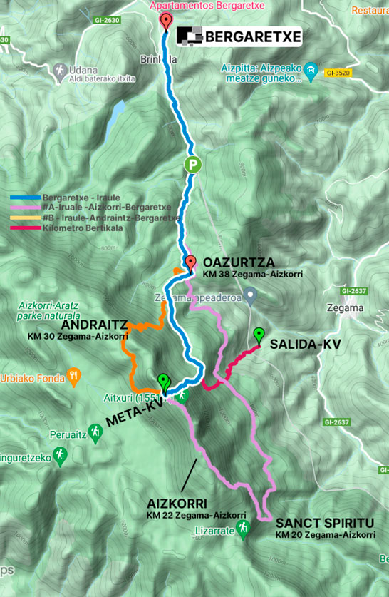 Mapa BERGARETXE - IRAULE